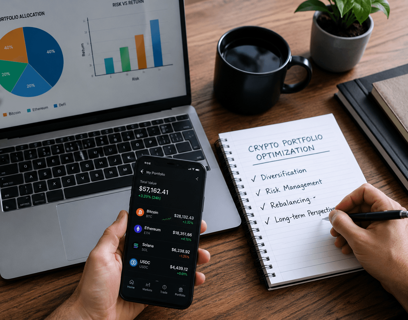 Crypto Portfolio Optimization: Allocation, Risk and Rebalancing